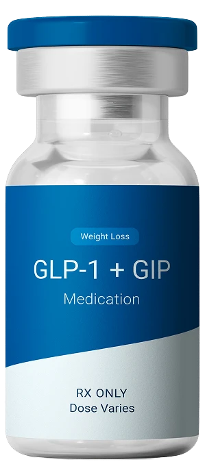 TrimRx tirzepatide GLP-1 plus GIP weight-loss medication vial